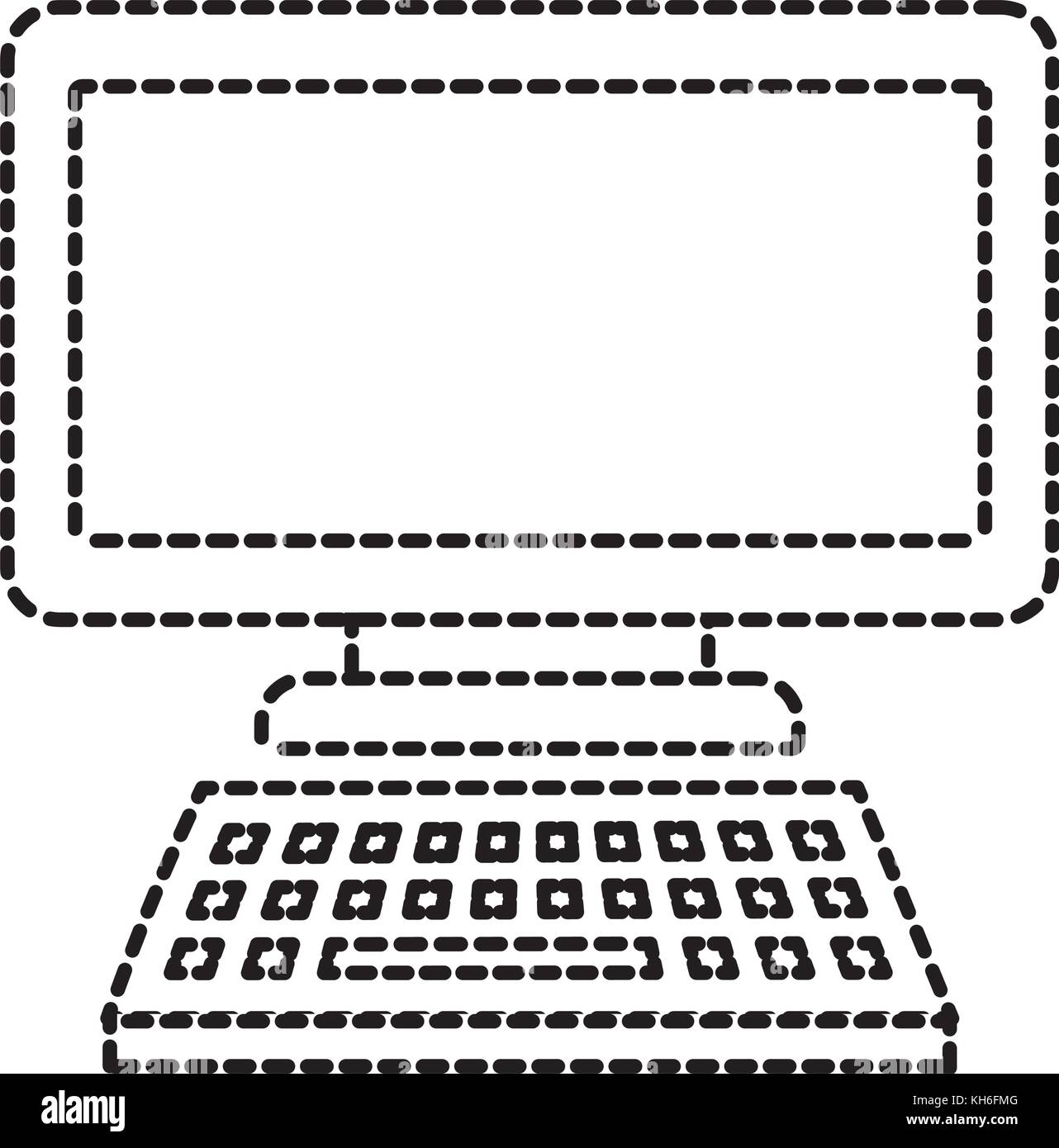 computer monitor with keyboard technology gadget template Stock Vector ...