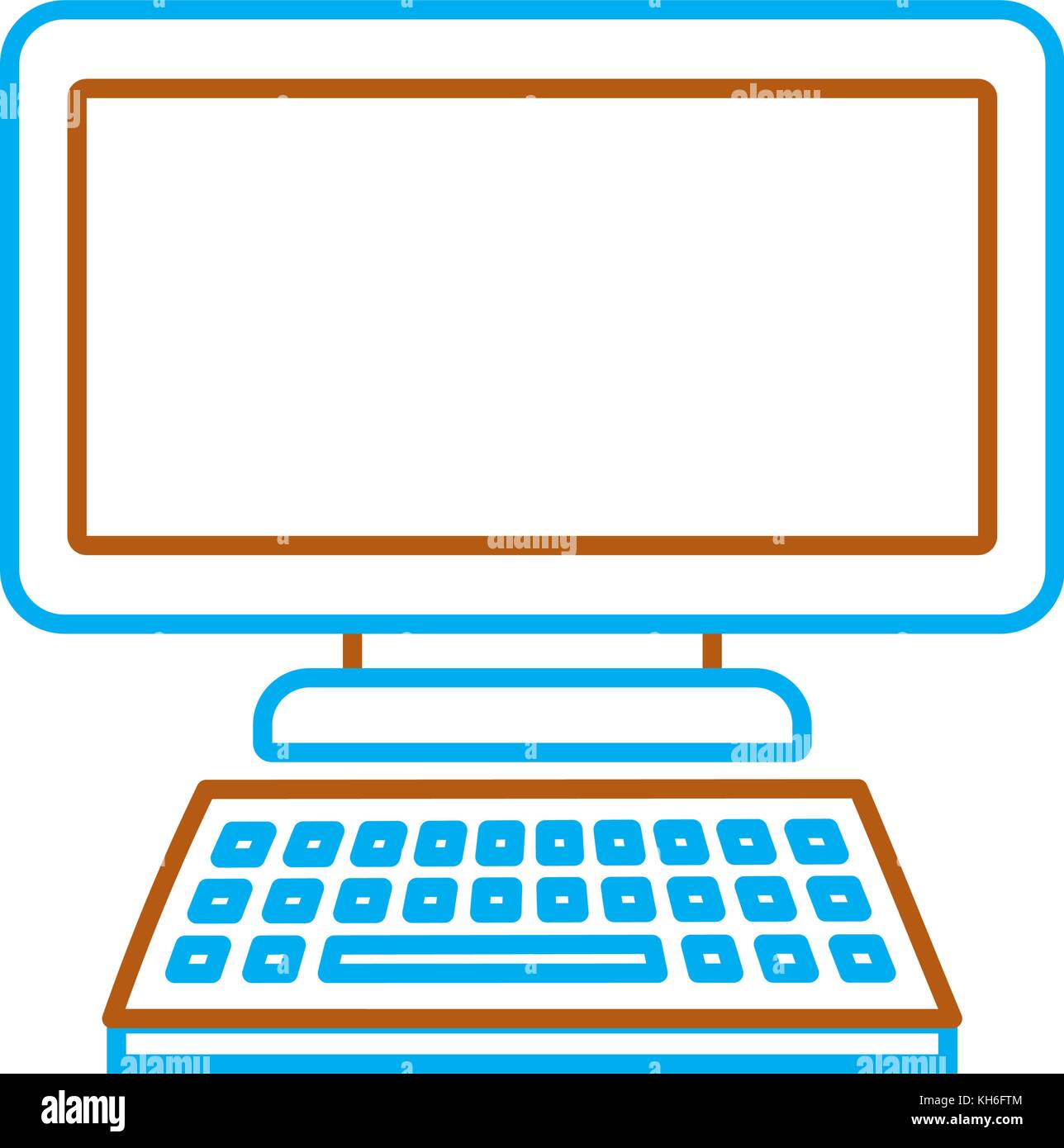 computer monitor with keyboard technology gadget template Stock Vector ...