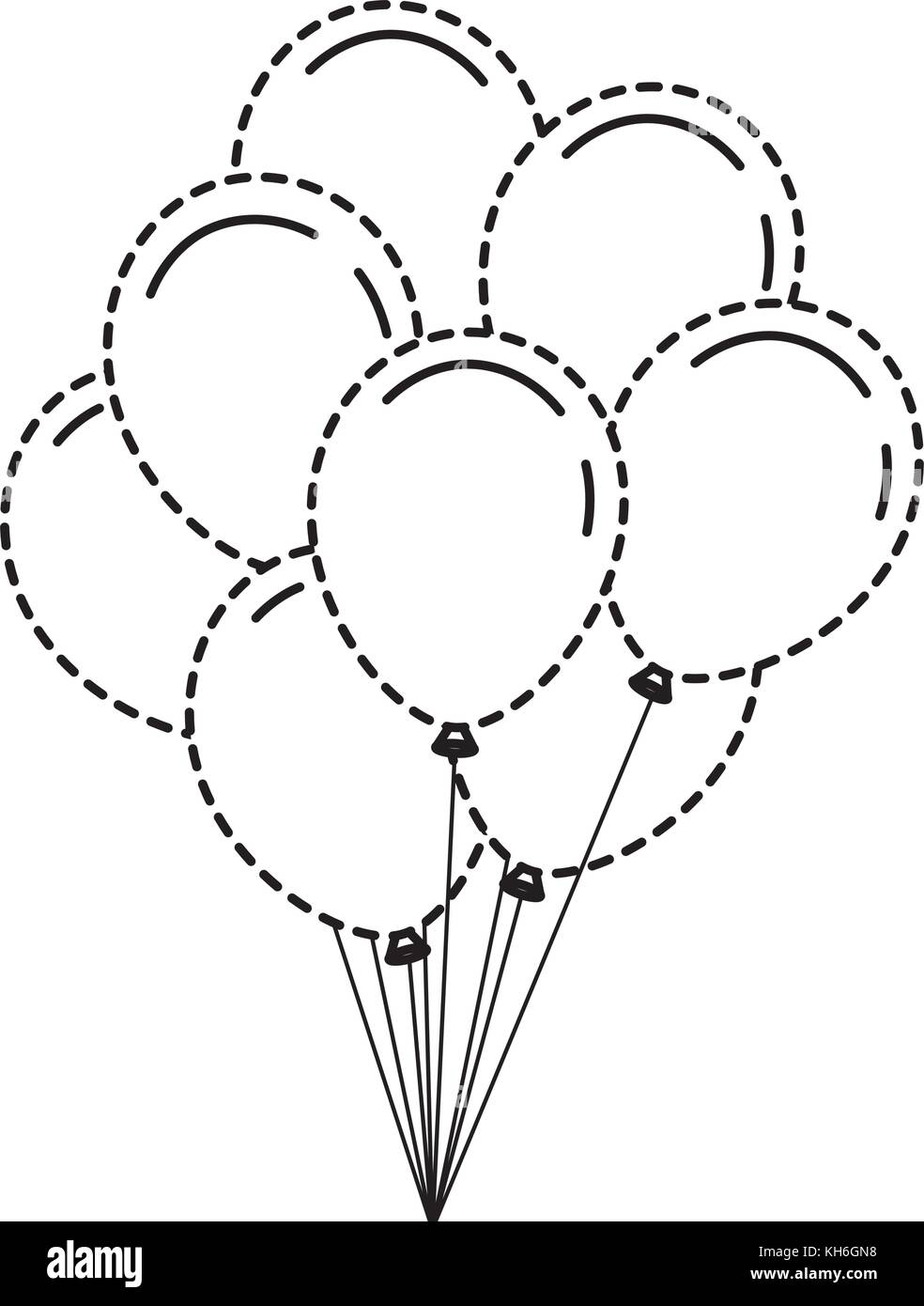 bunch of birthday balloons for party and celebrations Stock Vector ...