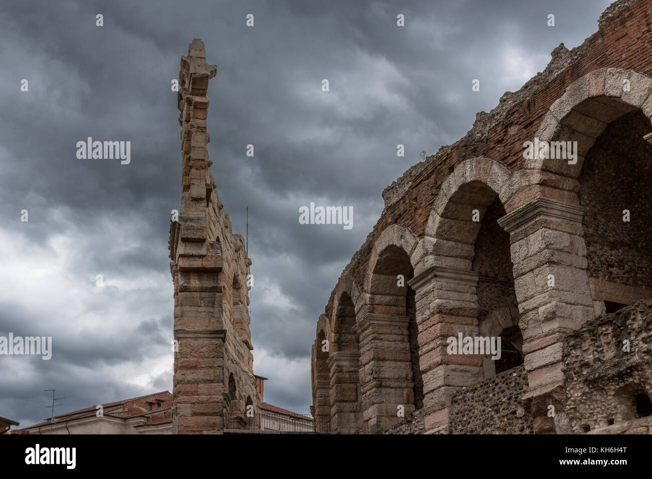 The arena of Verona in Piazza bra, Italy. Stock Photo