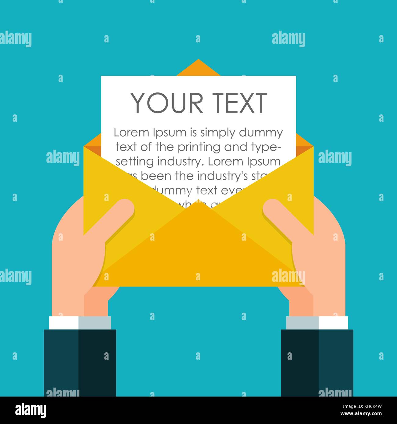 Flat hands holding a message. Vector illustration in eps10 Stock Vector ...