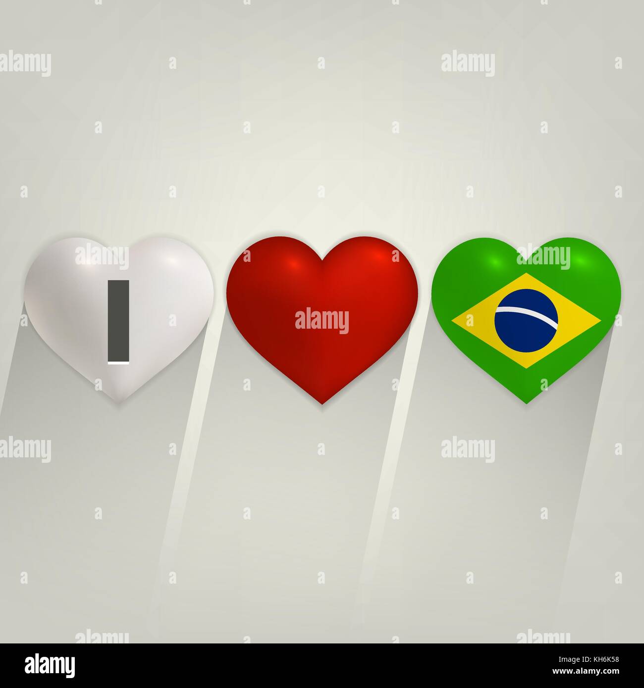 I love Brazil with heart. Vector illustration in eps10 Stock Vector