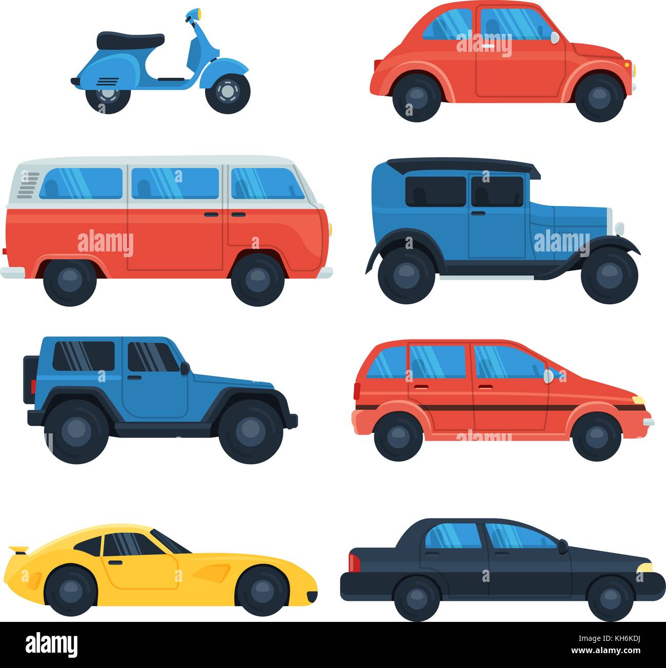 Flat car icon set. Vector illustration in eps10 Stock Vector Image ...