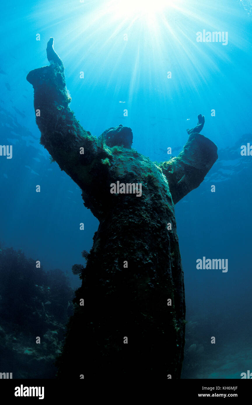 Christ of the Abyss, Key Largo Florida Stock Photo