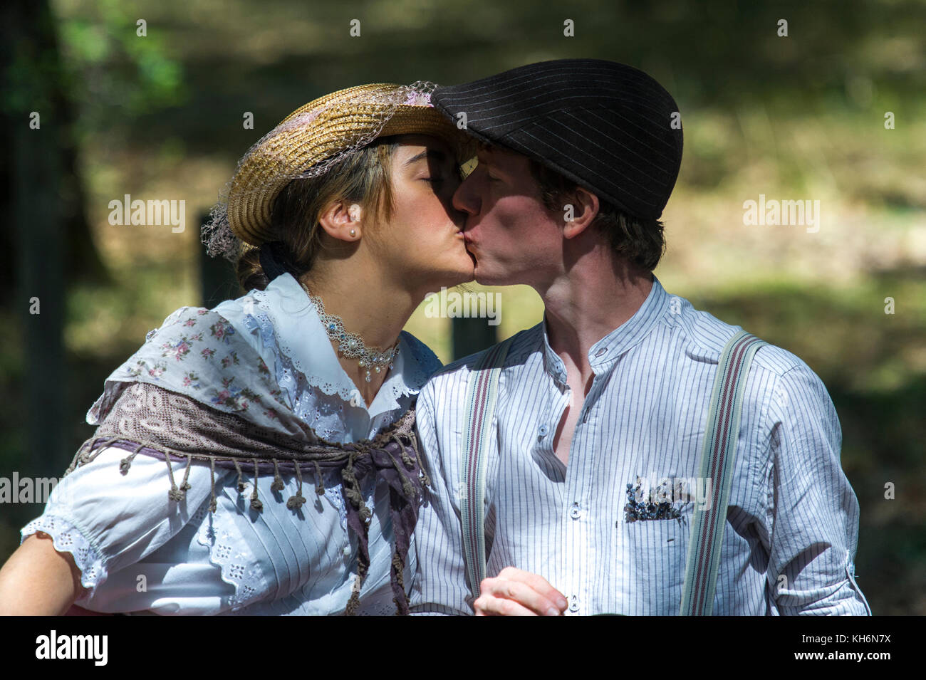 Europe, France, Vaucluse, (84), Pays de Sault. Lavender festival, kiss. Stock Photo