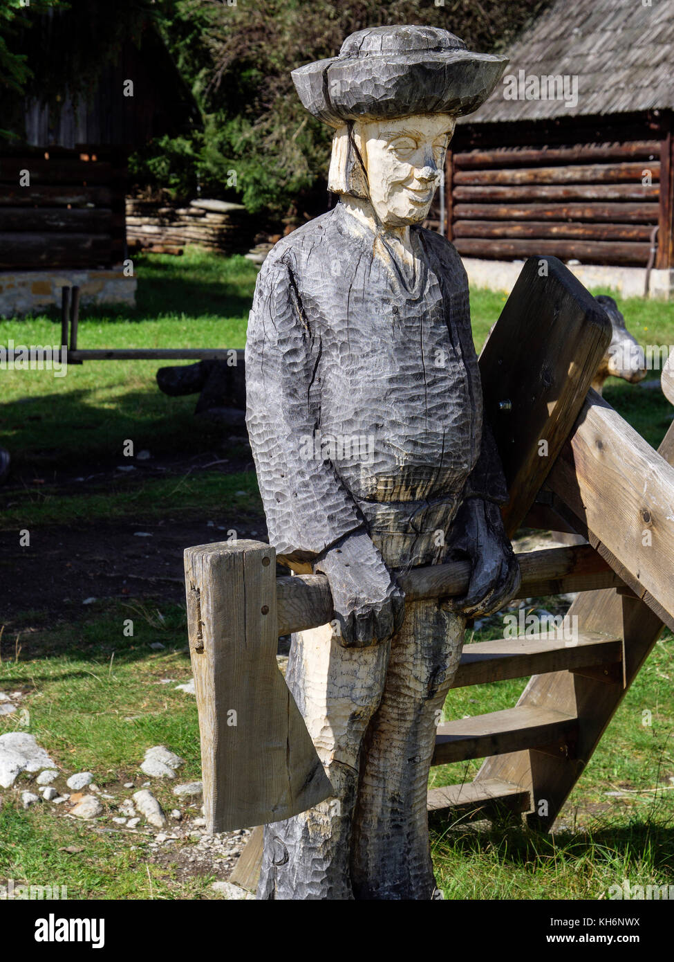 Playground in Museum Liptov-Liptovsky dediny near Pribylina, Zilinsky kraj, Slovakia, Europe Stock Photo