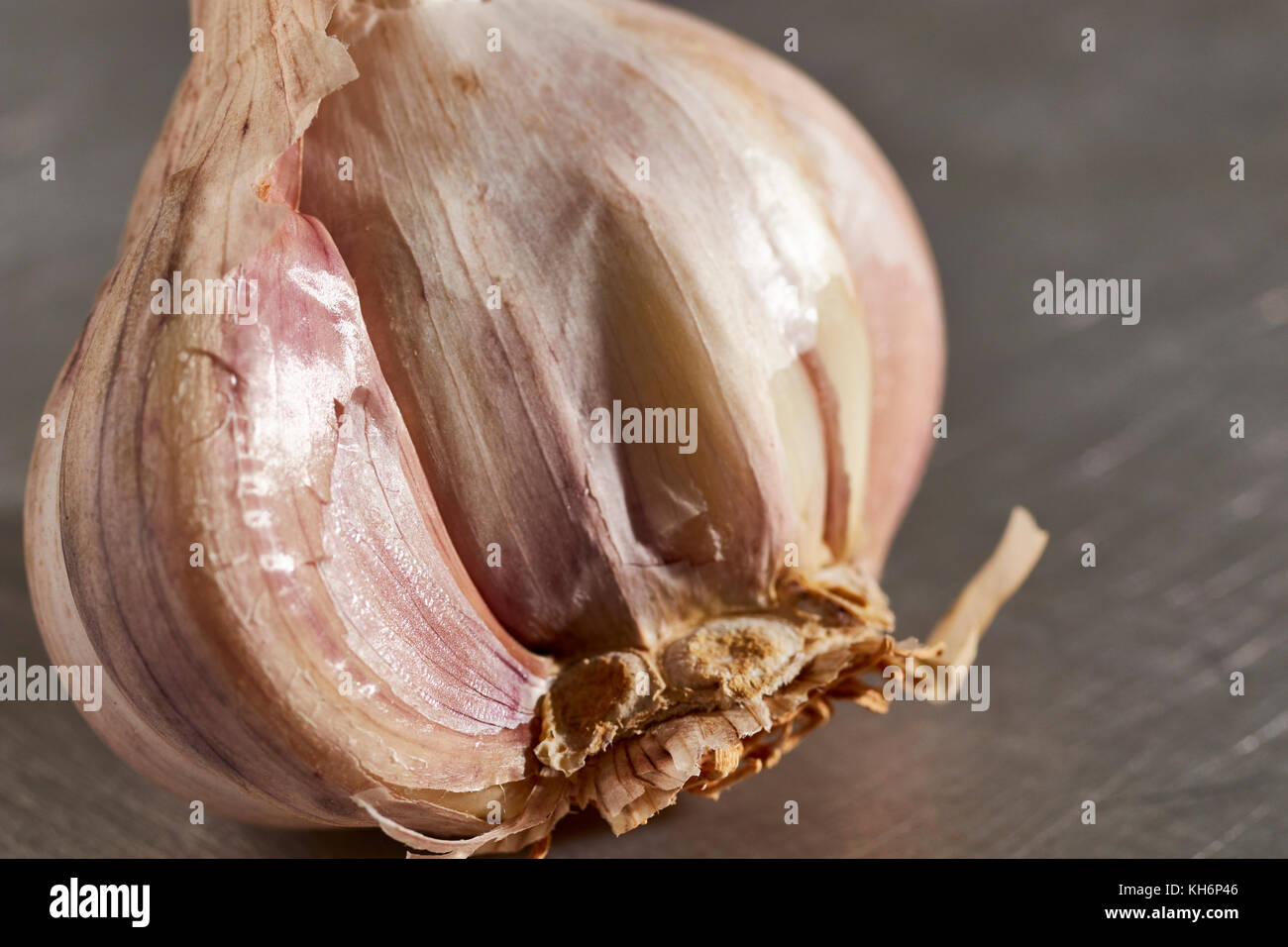 Partially used head of garlic Stock Photo