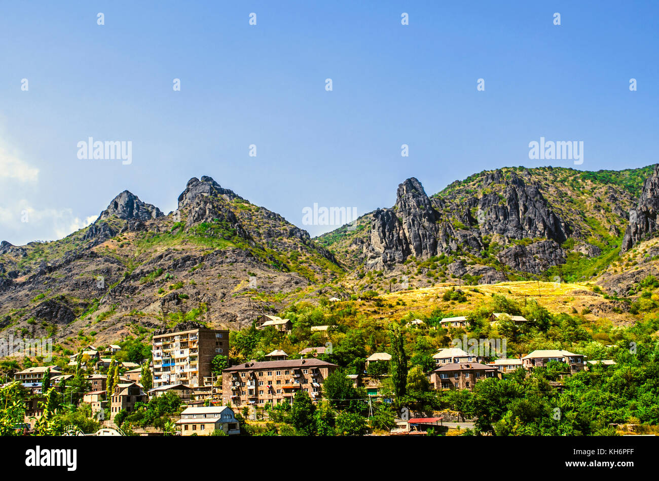 Industrial city of Alaverdi located in the Lori region in Armenia Stock