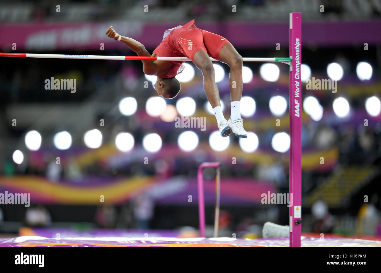 Mutaz Barshim (Qatar). High Jump Gold Medal. IAAF World Championships London 2017 Stock Photo