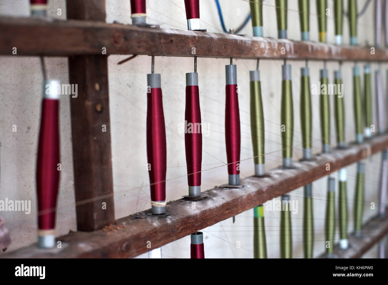 silk production process, colorful raw silk thread Stock Photo Alamy