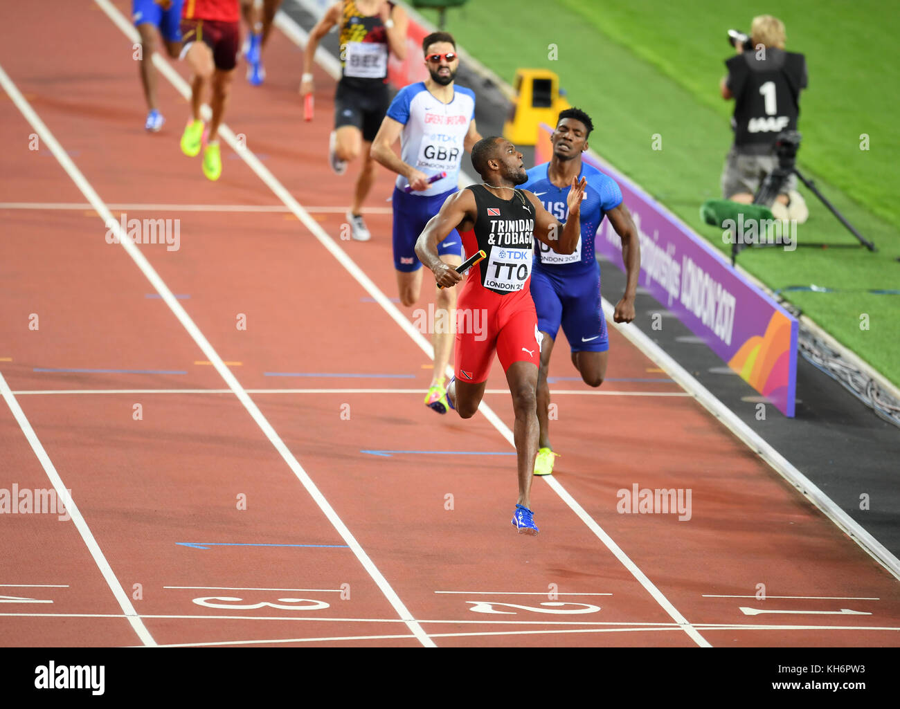 Trinidad & Tobago - 4x400 Men's relay Gold Medal - IAAF World Championships - London 2017 Stock Photo