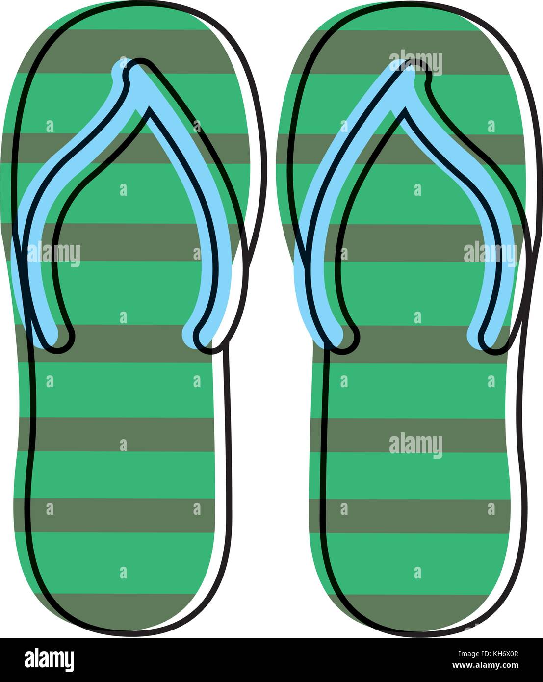 Sandals of shoes footwear and beach theme Isolated design Vector ...