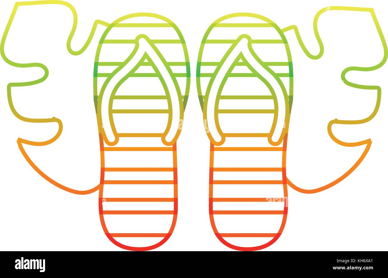Sandals of shoes footwear and beach theme Isolated design Vector ...