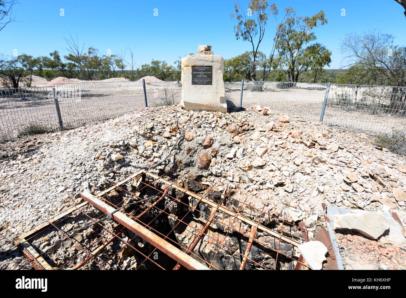Memorial to the first shaft sunk in 1902 by Charles Waterhouse