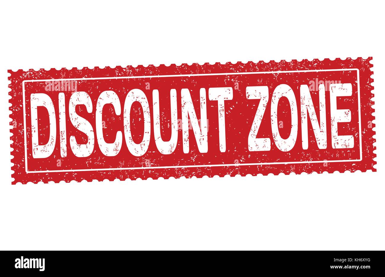 Discount zone label or sticker on white background, vector illustration