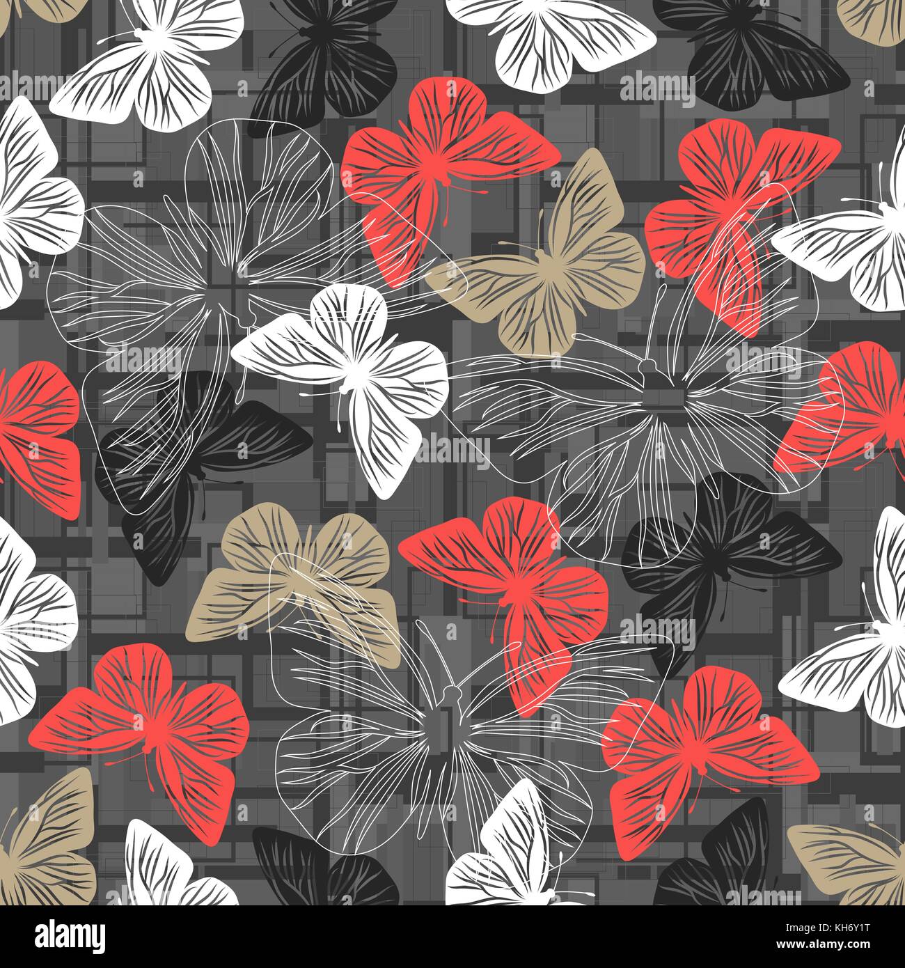Seamless pattern with butterflies Stock Vector Image & Art - Alamy