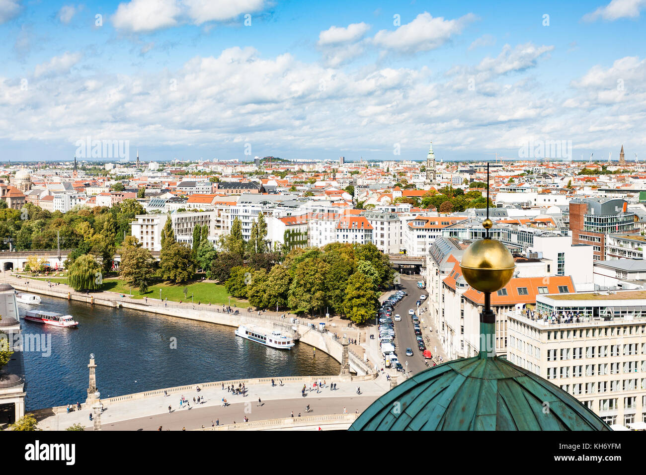travel to Germany - Berlin city skyline with Spree River from Berliner Dom in september Stock Photo