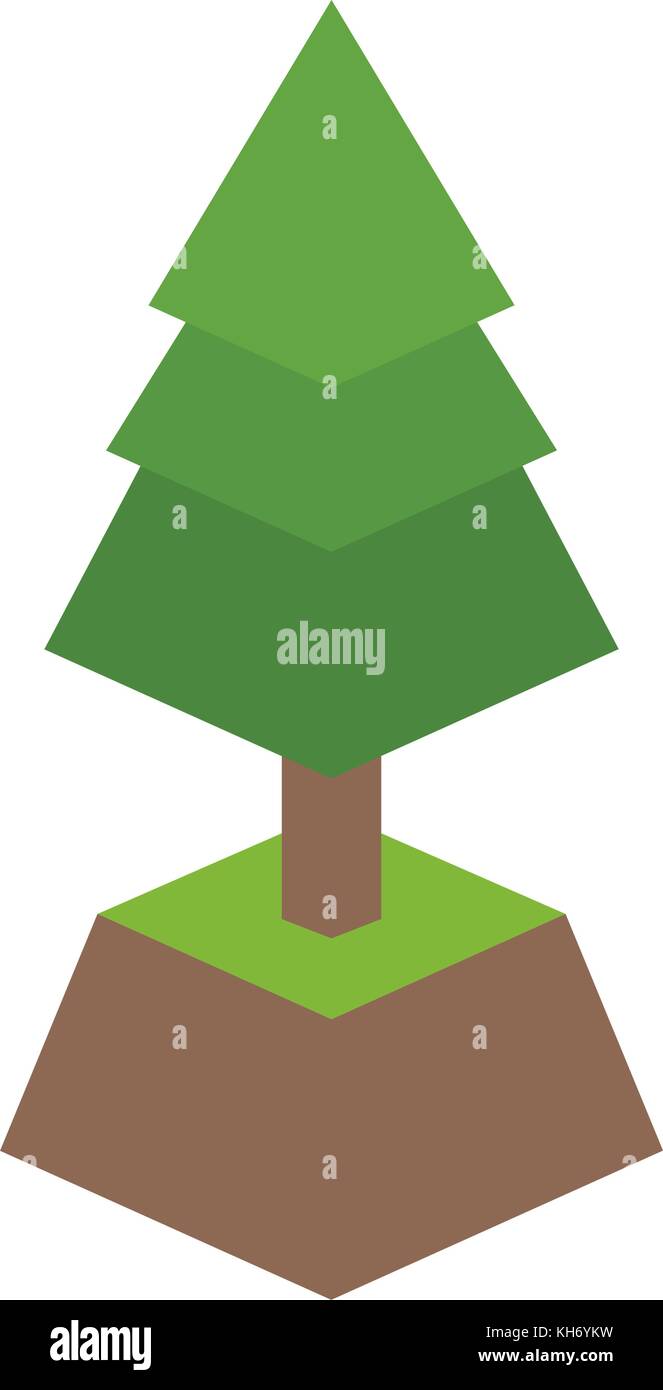 Isometric pine tree design Stock Vector Image & Art - Alamy