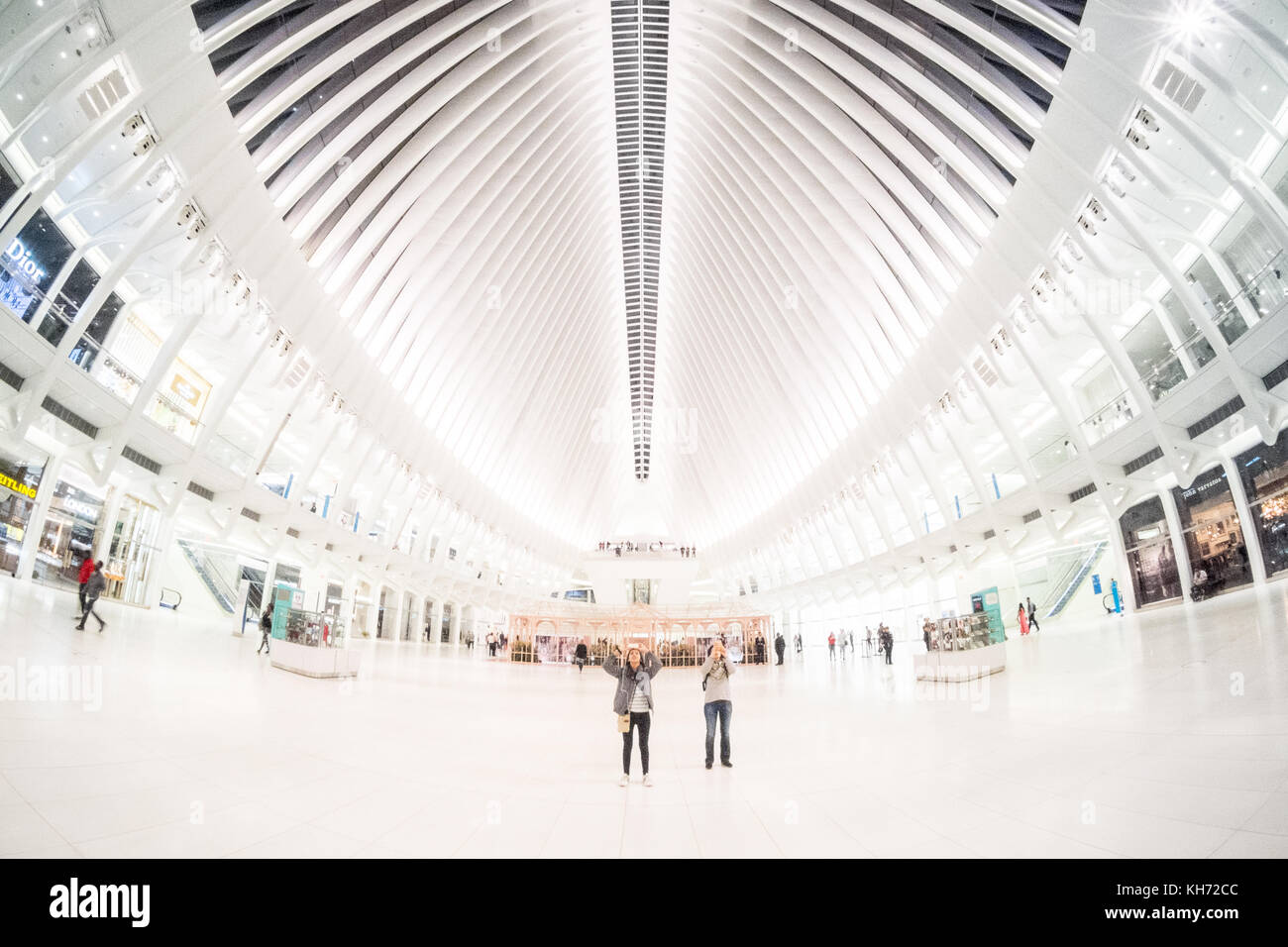 The Oculus transportation hub and shopping mall, Lower Manhattan, New York City, NY,United States of America, USA. Stock Photo