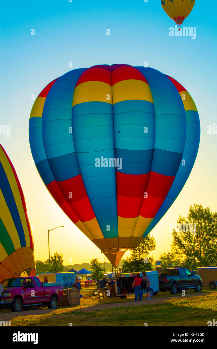 This is a picture of the Teal Octopus Hot Air Balloon at a rally in