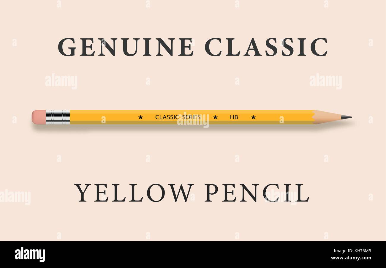 Classic Yellow Pencil with Pink Eraser Tip Stock Vector Image & Art - Alamy