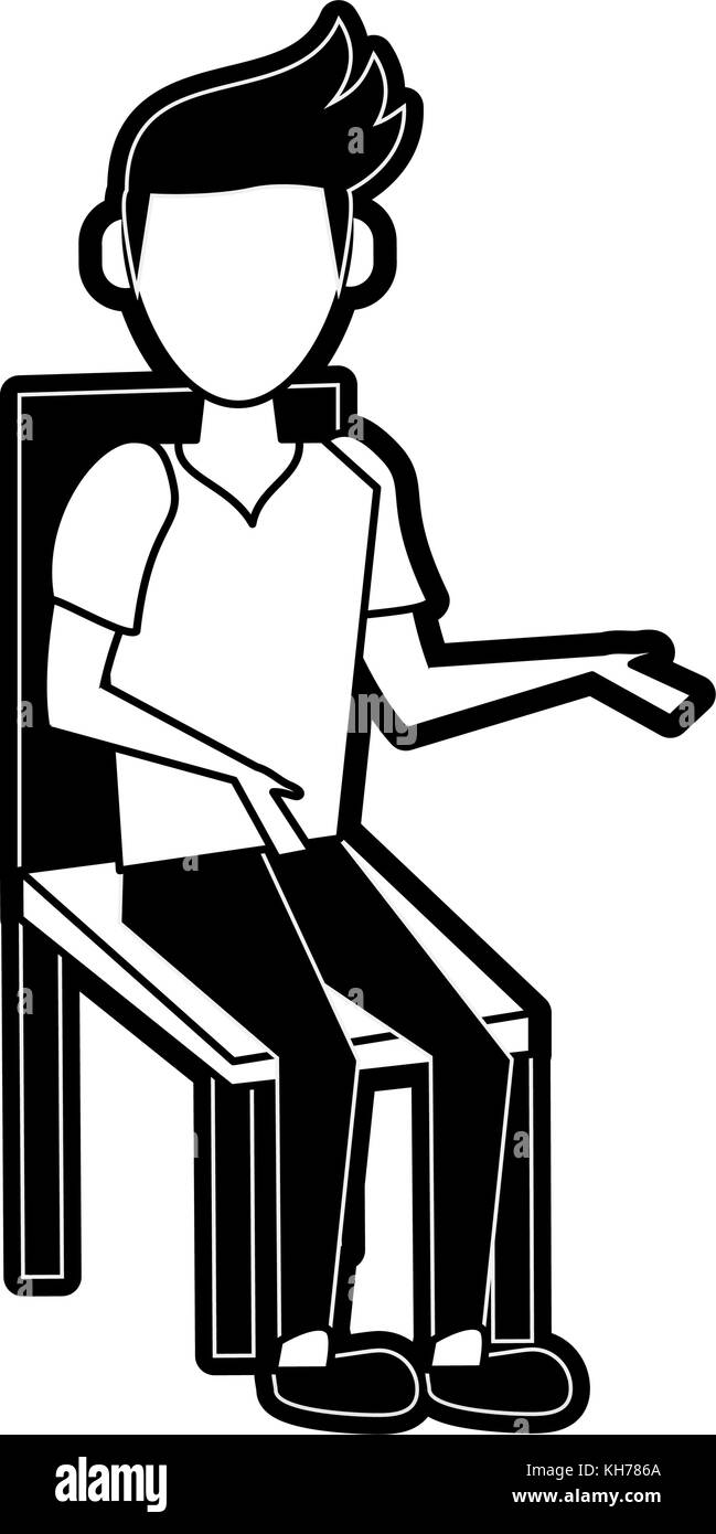 Young man sitting on chair Stock Vector Image & Art - Alamy