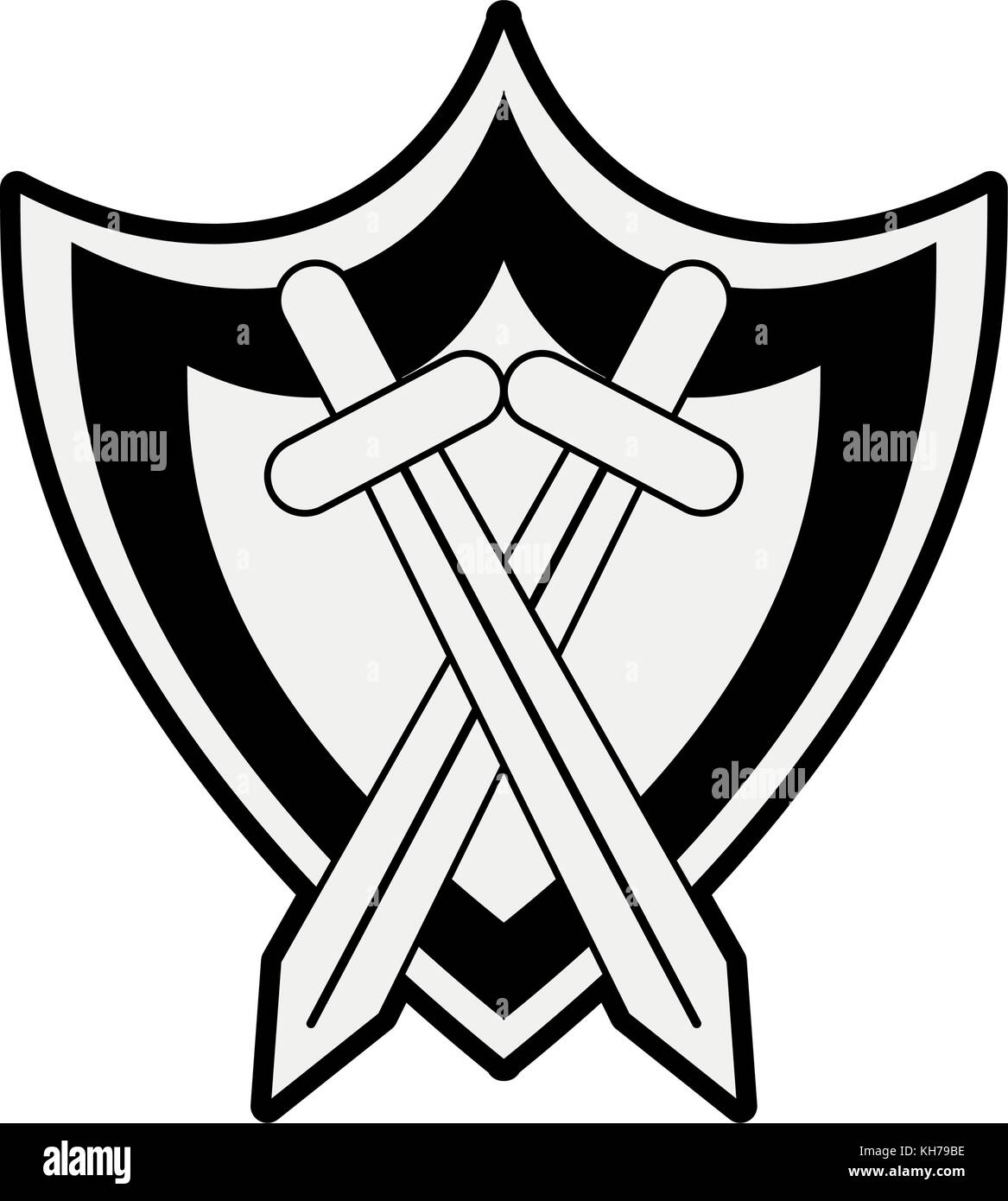 Shield with swords game item Stock Vector Image & Art - Alamy
