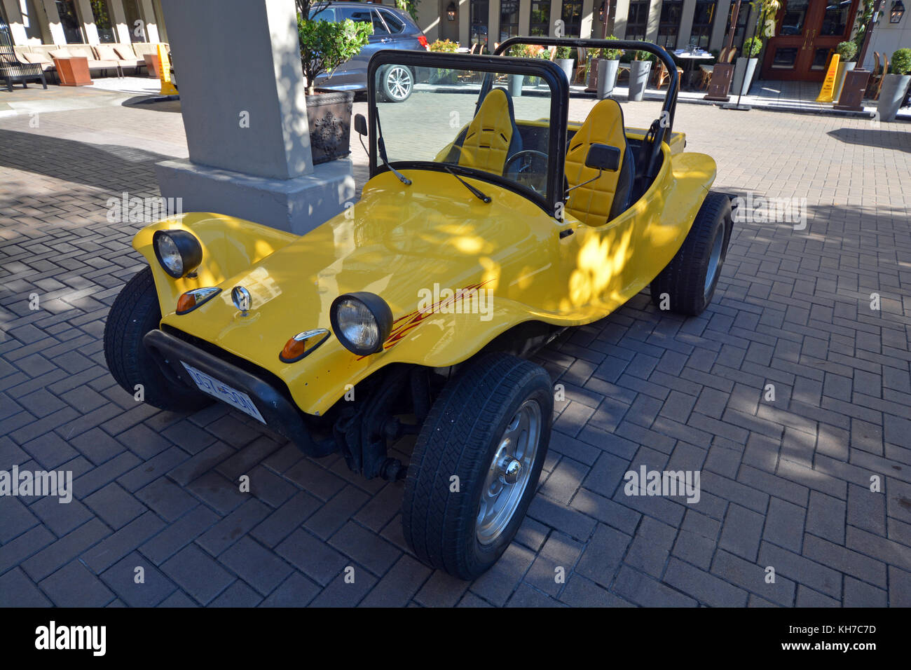 Yellow beach buggy Stock Photo