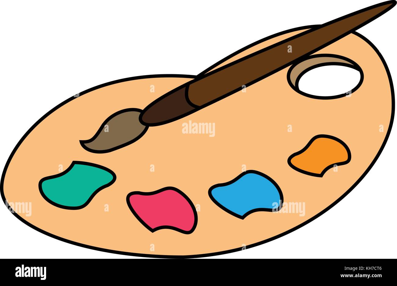 Paint palette and brush Stock Vector Image & Art Alamy