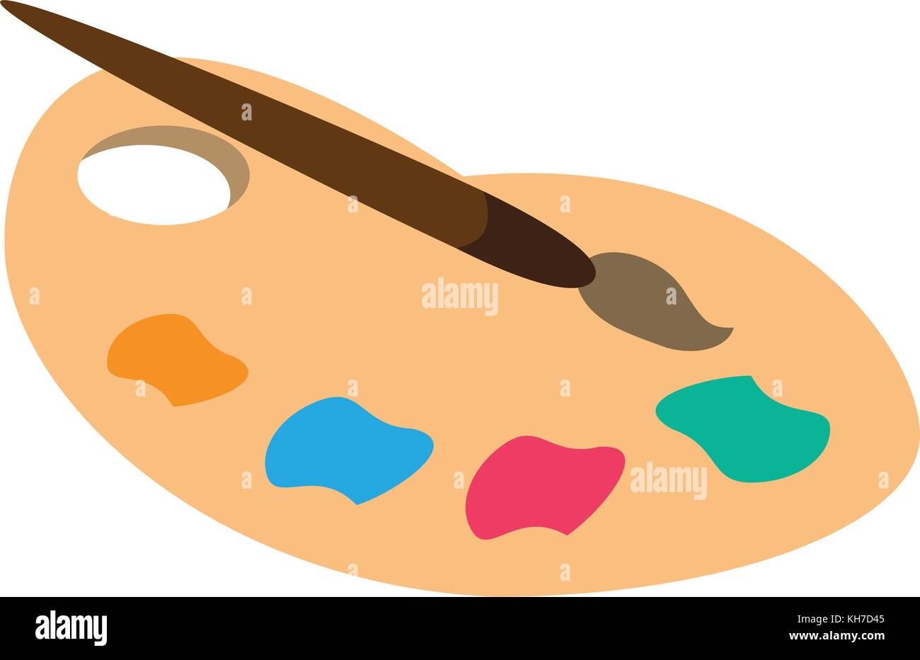 Paint palette and brush Stock Vector Image & Art - Alamy