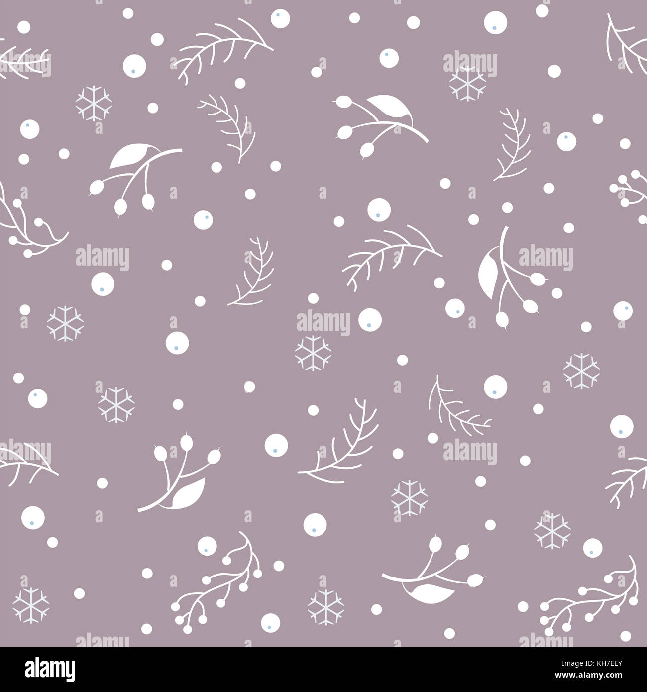 Berry Christmas Pattern, subtle background. Hand Drawn. Whimsical ...