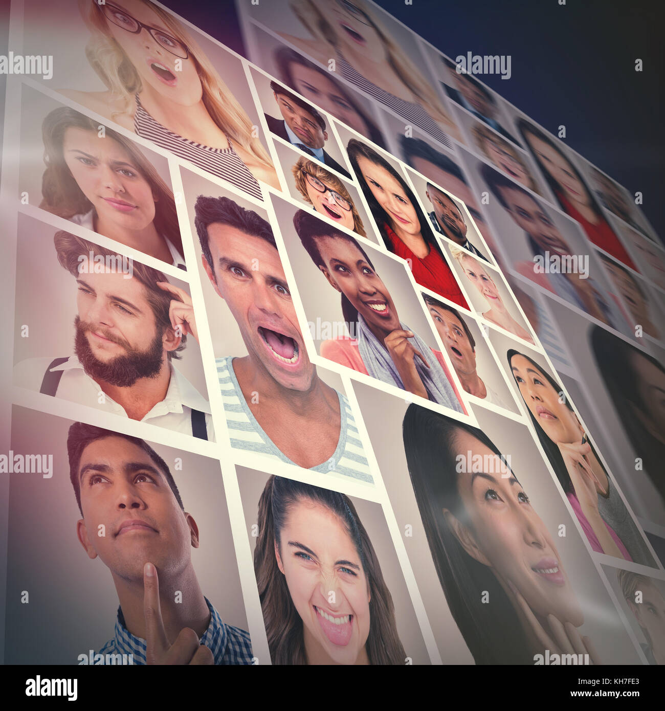 Collage shocked young woman hi-res stock photography and images - Alamy