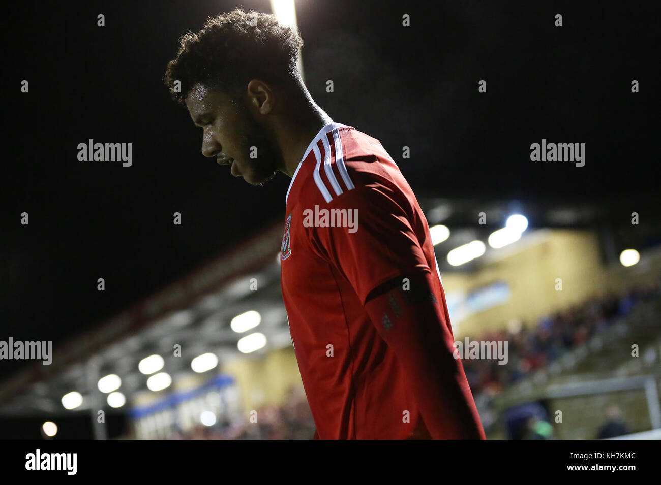Bangor, Wales. 14th November, 2017. Tyler Roberts of West Bromwich Albion during the Wales U21 vs Romania U21 at Bangor University Stadium in the group 8 qualification match for UEFA Euro U21 in 2019. Credit: Dafydd Owen/Alamy Live News Stock Photo