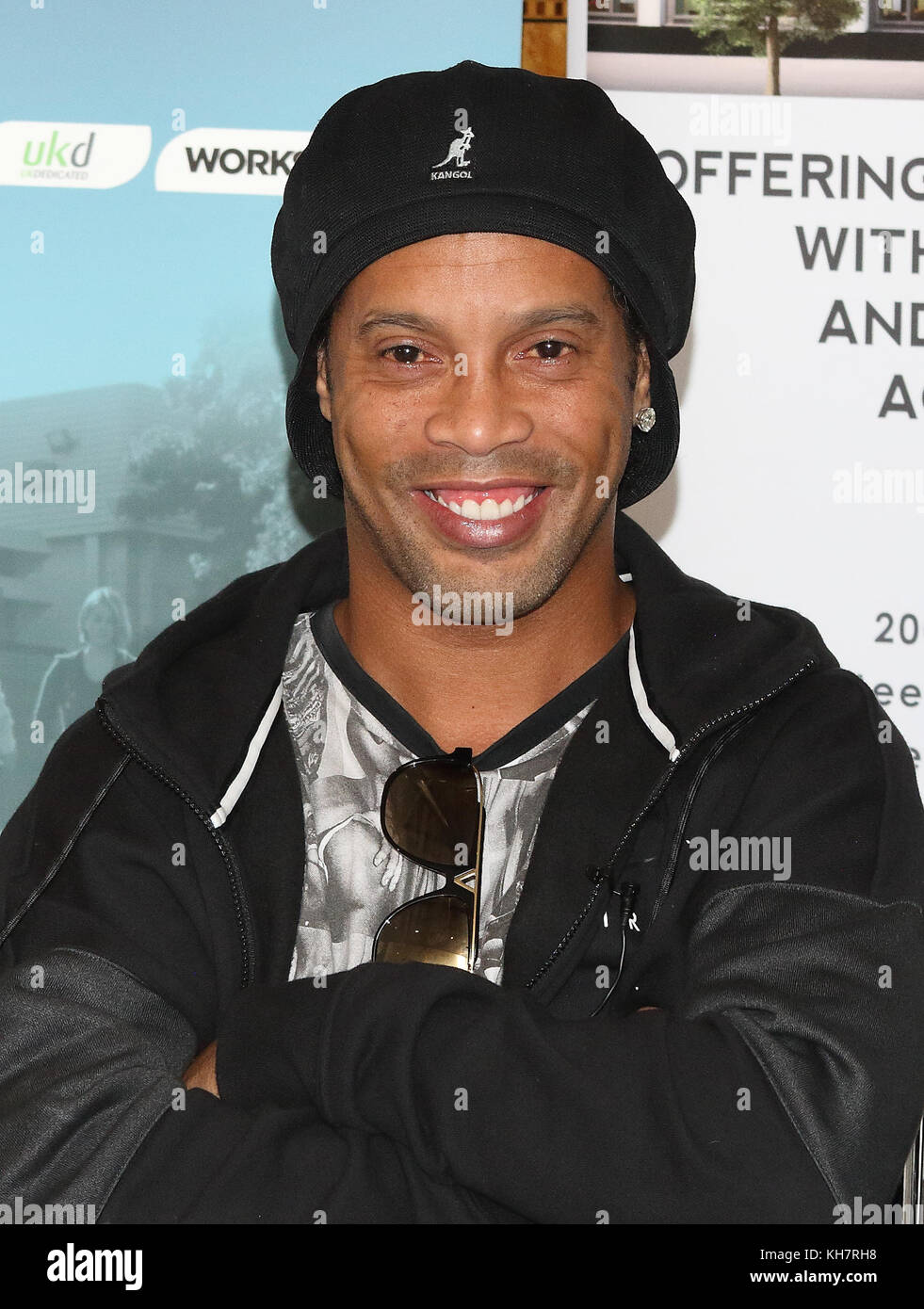 Ronaldinho with a football hi-res stock 