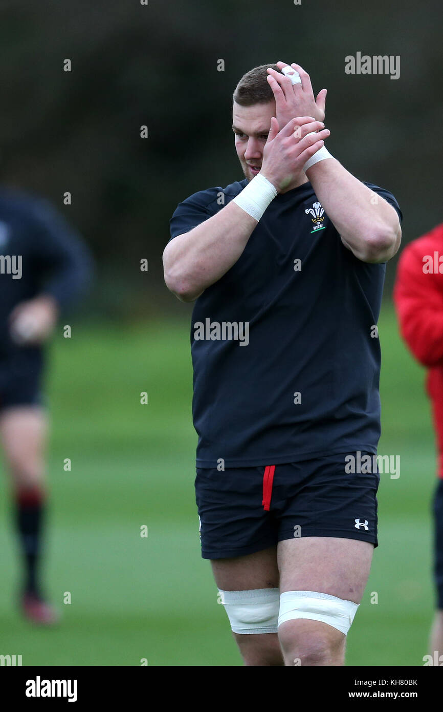 Cardiff, UK. 16th Nov, 2017. Dan Lydiate, the Wales rugby team captain during the Wales rugby team training session at the Vale Resort Hotel in Hensol, near Cardiff , South Wales on Thursday  16th November 2017.  the team are preparing for their Autumn International series match against Georgia this weekend.   pic by Andrew Orchard/Alamy Live News Stock Photo