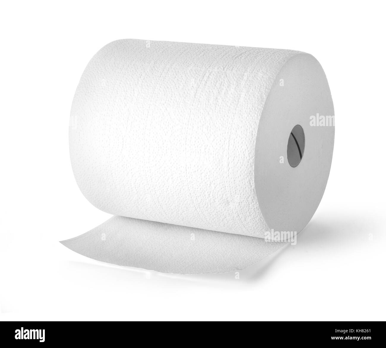 Simple toilet paper on white background with clipping path Stock Photo