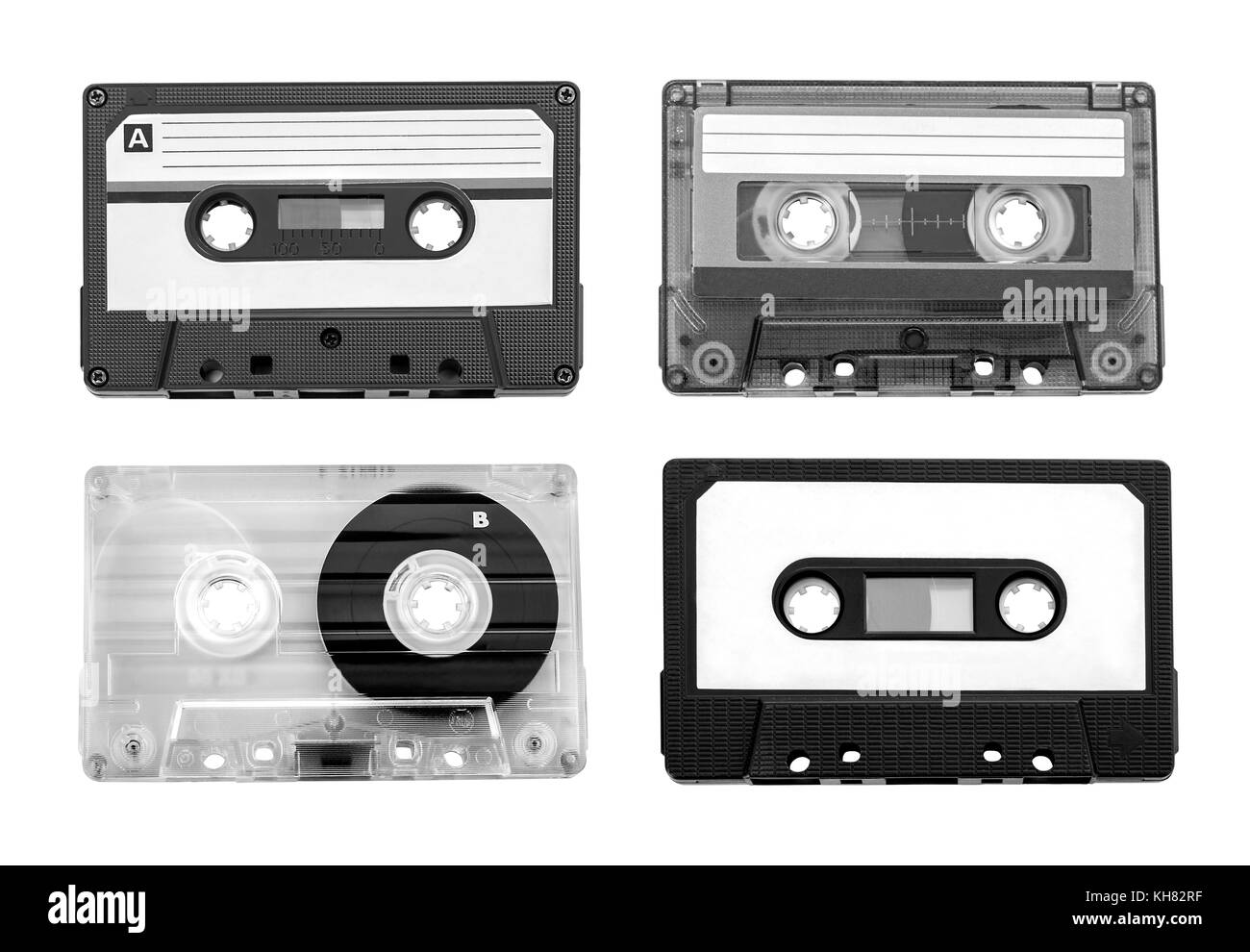 Classic tape cassettes Black and White Stock Photos & Images - Alamy