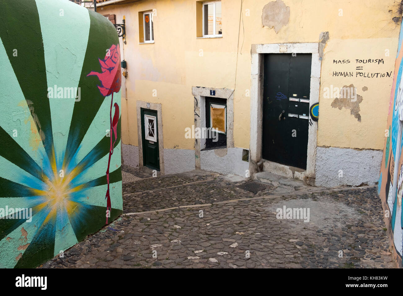 Graffiti in the side streets of Lisbon, Portugal Stock Photo Alamy