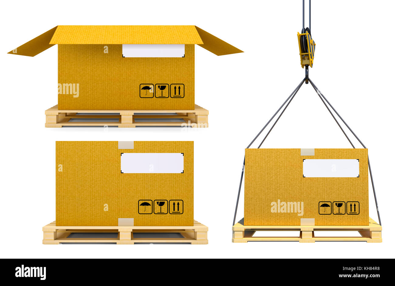 Cardboard boxes on pallet Stock Photo Alamy