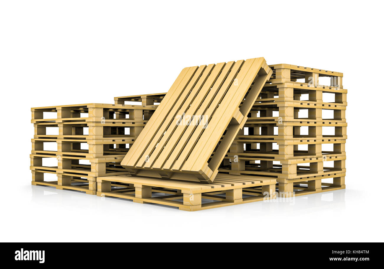 Stack of wooden pallets Stock Photo Alamy