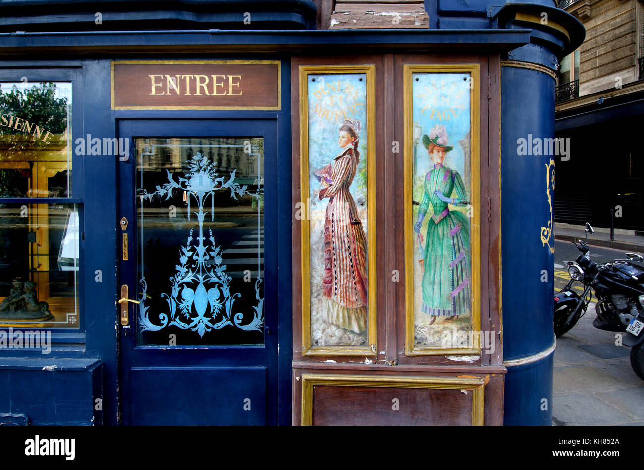 Paris, France. Restaurant Laperouse at 51 Quai des Grands Augustins, (6th Arr) - paintings on the facade Stock Photo
