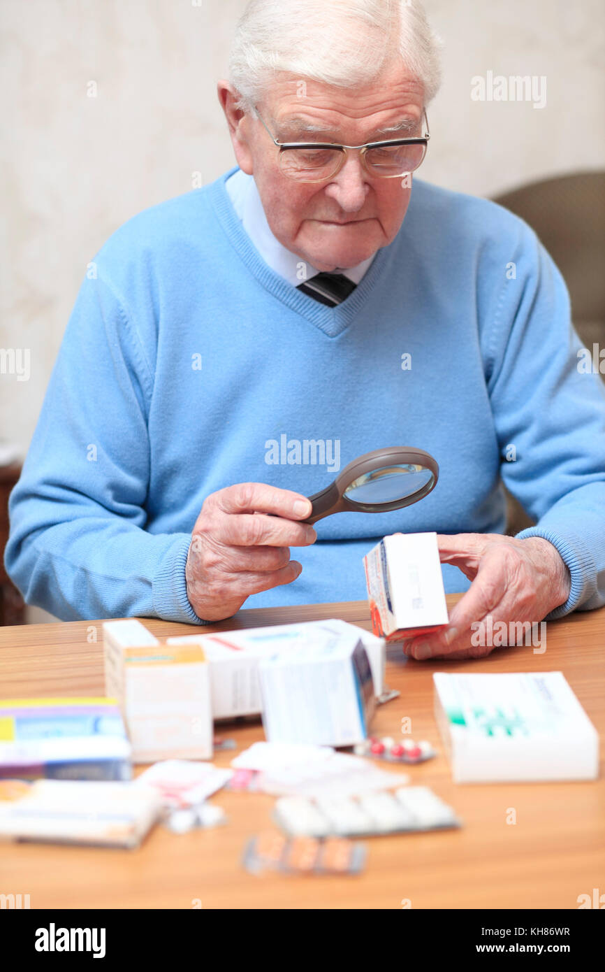 Senior man with medecines Stock Photo