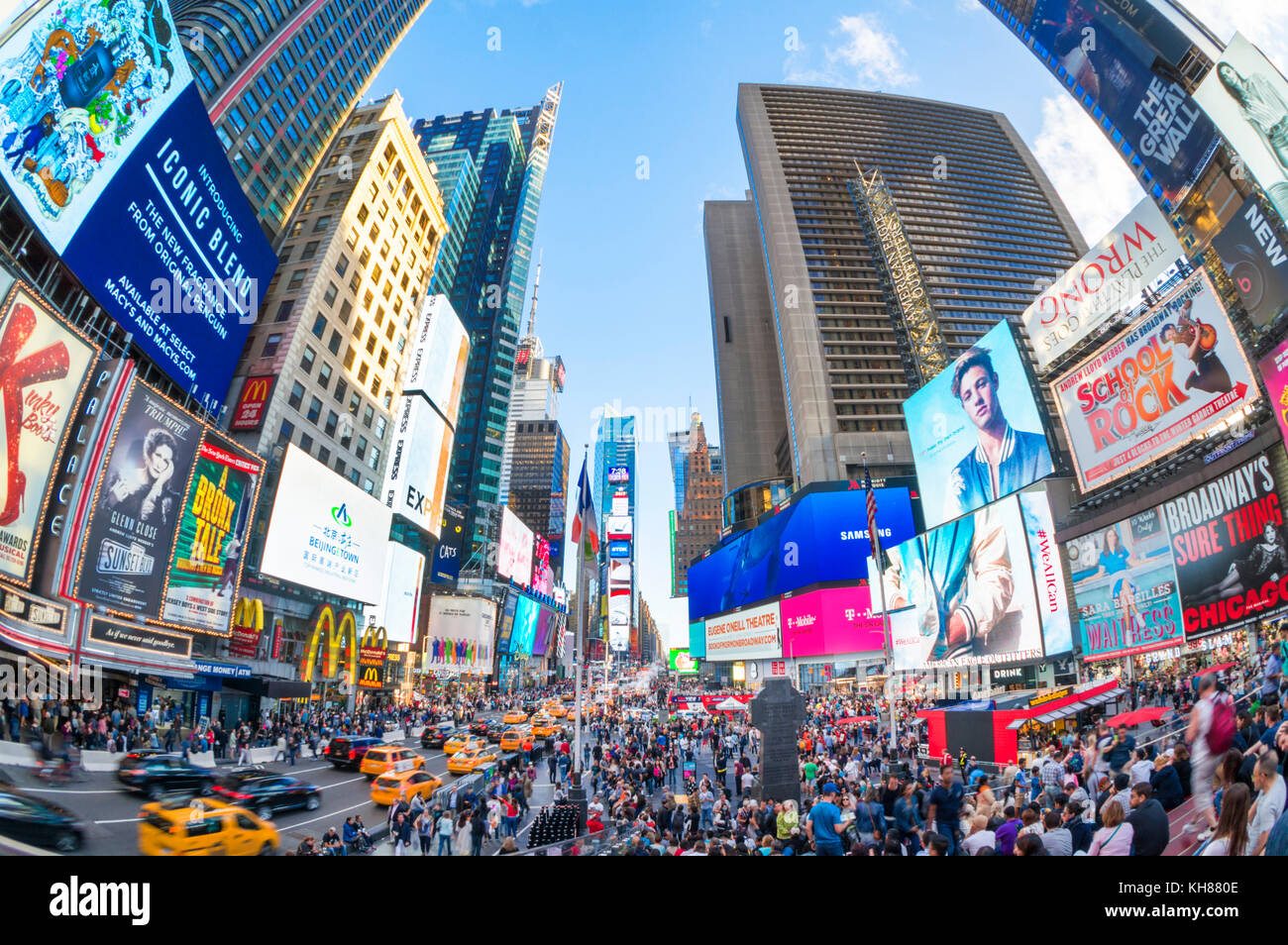 Times square New york usa new york Times square busy crowded with tourists manhattan New york USA America United states of america Stock Photo