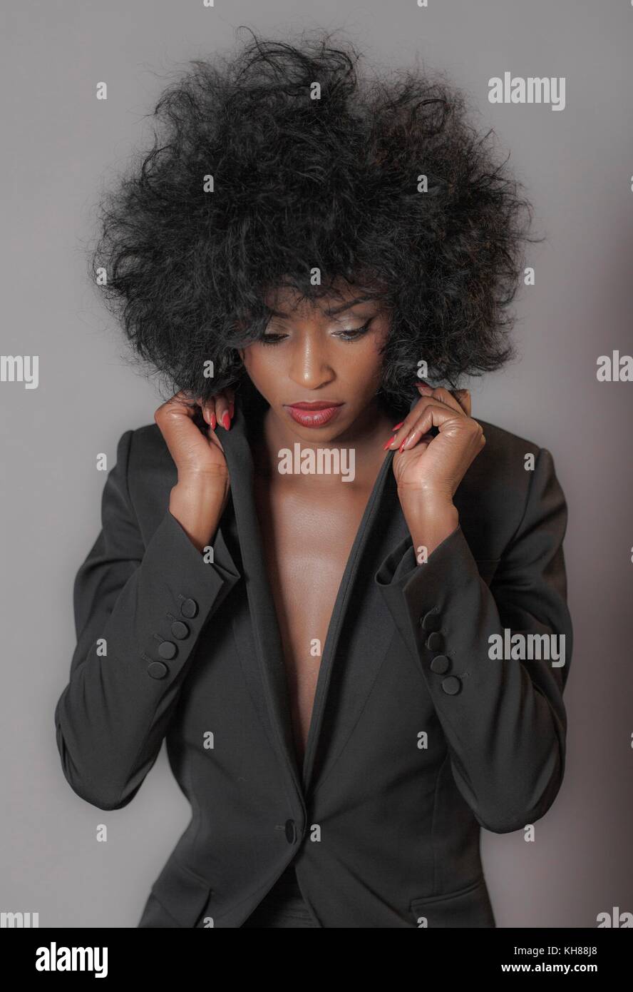 Close up of a young attractive African women Stock Photo - Alamy