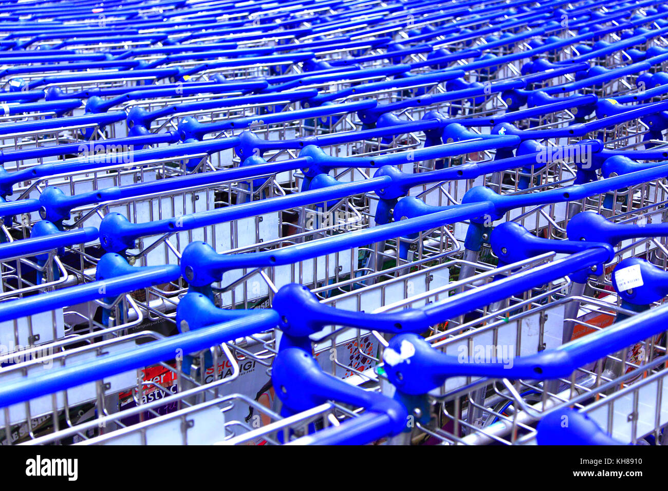Changi Airport. Singapore. Trolleys Stock Photo Alamy