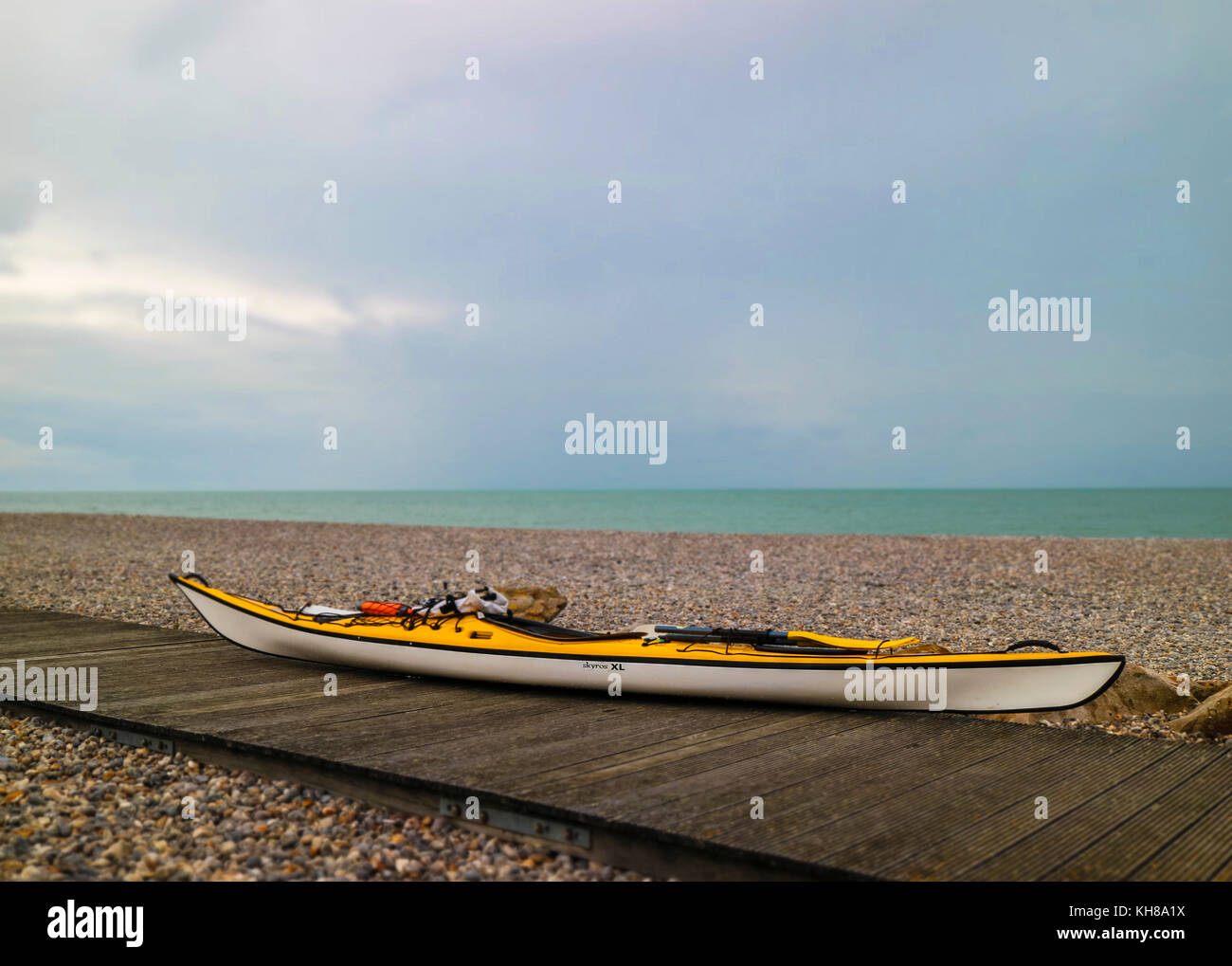 kayak on the beach Stock Photo - Alamy