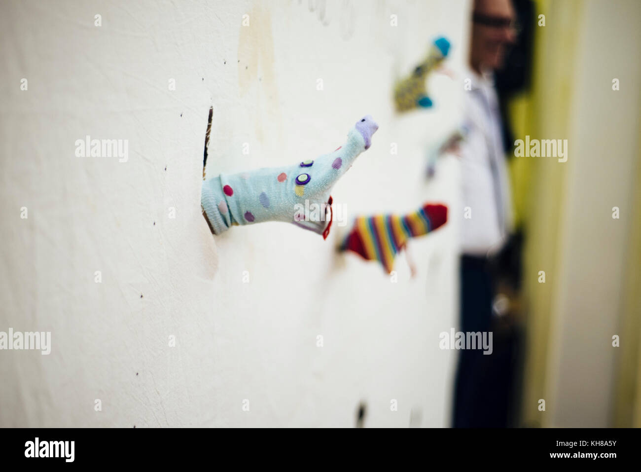 theater with drawn socks Stock Photo