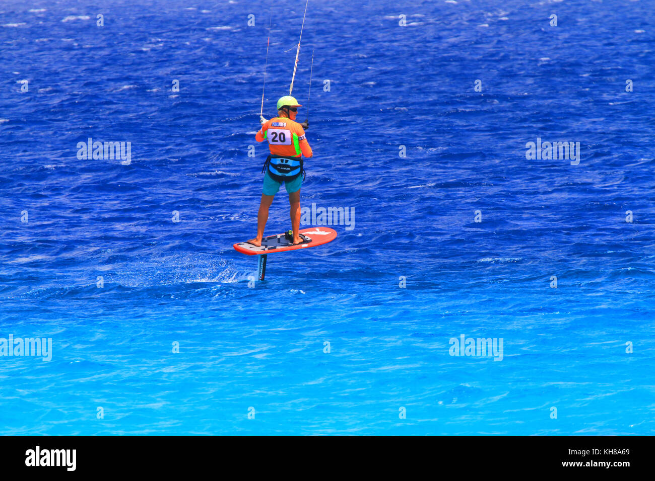 Foil kiteboarding Stock Photo Alamy
