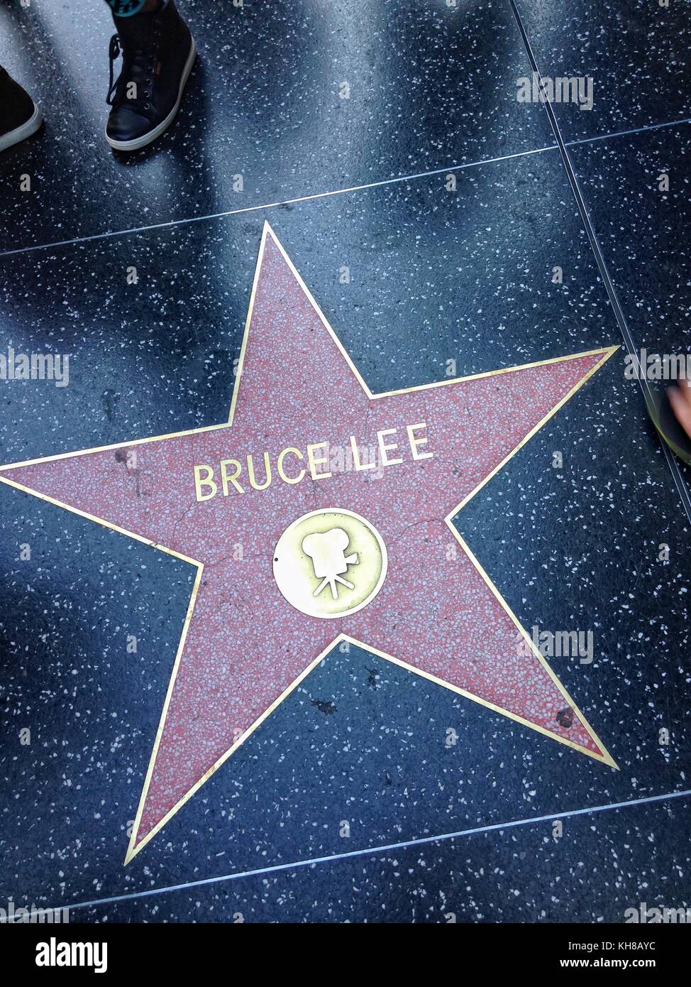 Hollywood, California - July 26 2017: Bruce Lee Hollywood walk of fame star on July 26, 2017 in Hollywood, CA. Lee Jun-fan, known professionally as Br Stock Photo