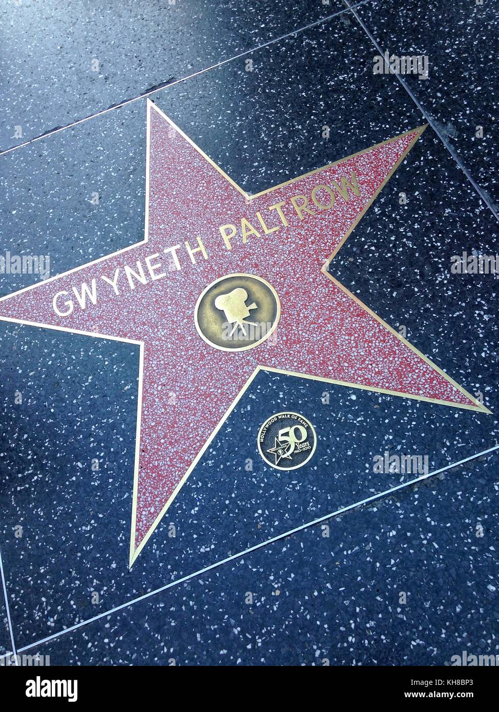 Hollywood, California - July 26 2017: Gwyneth Paltrow Hollywood walk of fame star on July 26, 2017 in Hollywood, CA. American actress, singer, and foo Stock Photo